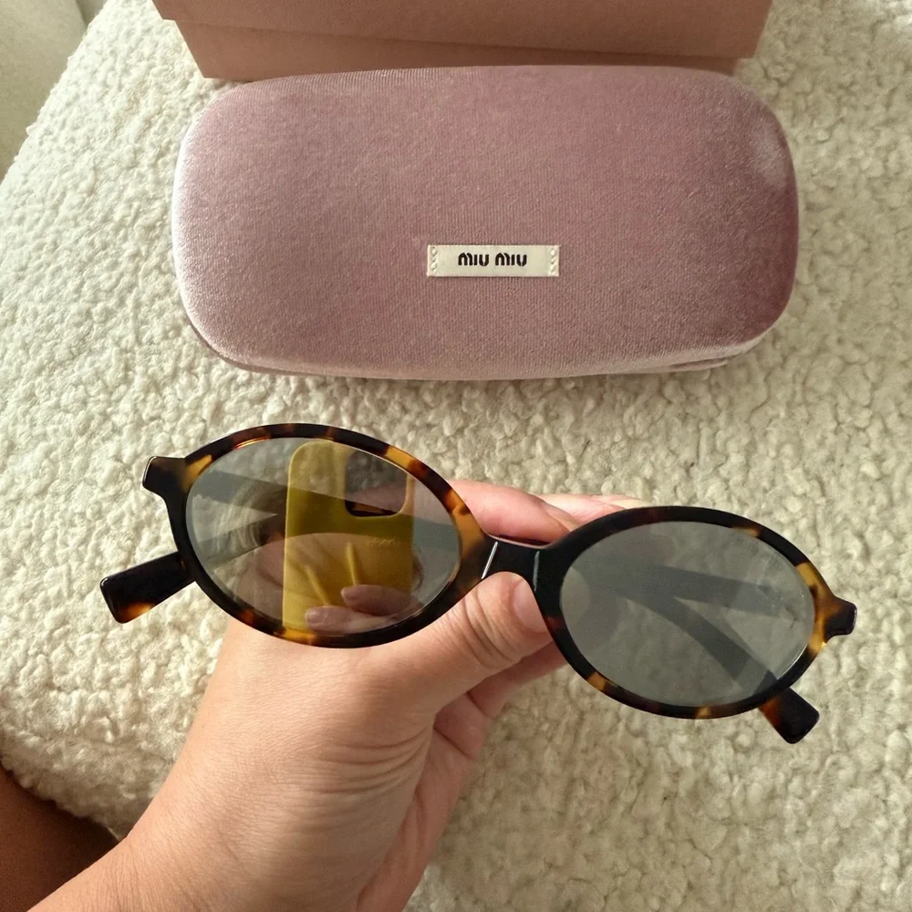 Miu Miu Brown Oval Sunglasses - Picture 3 of 6